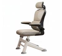 Colcolo Children Silla para Estudiar de Niños Ajustable con Respaldo Alto Asiento de Malla Brazos Abatibles y Bastidor Metálico Creada para Comodidad en, Gris, Marco Negro+Cabecero