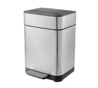 Colcolo con Contenedor Interior Morno Papelera Rectangular Acero Plateado Contenedor Residuos con Tapa para Baño, Tg5380 10L