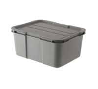 Colcolo Contenedor de Almacenamiento Exterior Caja Organizador Recipiente Baúl con Tapa Plástico Moldeado Apilable con Encaje Seguro para Proteger Objetos, Gris Plateado, 32.3 25.5 14.6 9L
