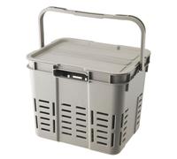 Colcolo Contenedor de Almacenamiento Exterior Caja Organizador Recipiente Baúl con Tapa Plástico Moldeado Apilable con Encaje Seguro para Proteger Objetos, Gris Plateado, 34 26.2 26.5 16L