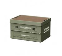 Colcolo Contenedor de Almacenamiento para Exterior Caja Plegable Baúl Apilable Organizador Portátil Se Colapsa a 7 Cm Tapa de, Verde Sólido, Caja De Camping Plegable Grande Con Cinco Aperturas