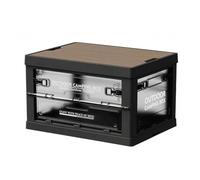 Colcolo Contenedor de Almacenamiento para Exterior Caja Plegable Baúl Apilable Organizador Portátil Se Colapsa a 7 Cm Tapa de, Negro Translúcido, Caja De Camping Plegable Grande Con Cinco Aperturas