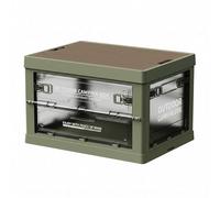 Colcolo Contenedor de Almacenamiento para Exterior Caja Plegable Baúl Apilable Organizador Portátil Se Colapsa a 7 Cm Tapa de, Verde Translúcido, Caja De Camping Plegable Grande Con Cinco Aperturas