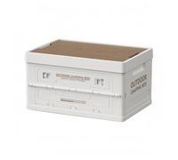 Colcolo Contenedor de Almacenamiento para Exterior Caja Plegable Baúl Apilable Organizador Portátil Se Colapsa a 7 Cm Tapa de, Blanco Sólido, Caja De Camping Plegable Grande Con Cinco Aperturas