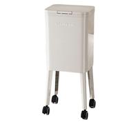 Colcolo Cubo de Basura de Cocina con Ruedas 15,5 L, Papelera de Reciclaje Vertical 68,5 cm, Cubo Interior Extraíble, Multifuncional Contenedor de PP con Tapas para Espacios Pequeños, Ligero, Blanco