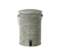 Colcolo Cubo de Pedal Exterior Cubo de Basura Papelera Contenedor Basurero Metálico con Pedal sin Manos Tapa Sólida Acabado Envejecido Laterales Adecuado para Patio Jardín Terraza, Gris