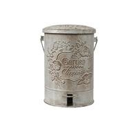 Colcolo Cubo de Pedal Exterior Cubo de Basura Papelera Contenedor Basurero Metálico con Pedal sin Manos Tapa Sólida Acabado Envejecido Laterales Adecuado para Patio Jardín Terraza, Gris Dorado