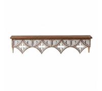 Colcolo Estante de Pared Vintage Repisa Soporte de Madera Maciza con Relieve Tallado y Estilo Rústico Montaje Mural para Paredes Estrechas Adecuado para Hogar Cafetería Oficina Decoración, 80 Cm