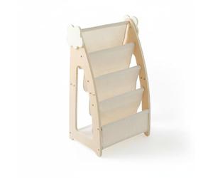 Colcolo Estantería Infantil para Libros con Construcción en Madera Paneles Delanteros de Tela Visibles y Acceso Cómodo para Niños Fomenta Adecuada para Salas Infantiles y Cuartos de Juegos