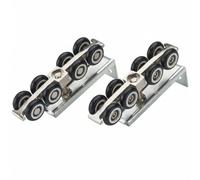 Colcolo Herraje para Puerta Corredera Juego Rodillo Colgante Carril Guía Ajuste Tornillo Aleación de Zinc Deslizamiento Suave Apto para Puertas Interiores Armarios Oficina Taller Bricolaje