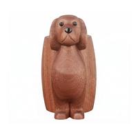 Colcolo Porta Lápices de Madera Organizador Escritorio Perro Tallado 3D Hueco para Bolígrafo Detalle Ojos y Nariz Textura de, Portalápices De Perro Salchicha De Madera De Sapeli