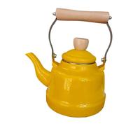 Colcolo Tetera de Esmalte, hervidor de Agua, Calentador de Leche Retro, Tetera de con Agarre cómodo, cafetera para el hogar, Fiestas y Estufa, Amarillo