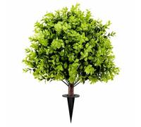 Colcolo Topiario con Estaca Resistente a la Intemperie Topiario Esférico Artificial Realista Planta Artificial con Estaca para Oficina, Puntiagudo 1PC
