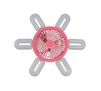Colcolo Ventilador de Techo con Luz Led Lámpara de Techo Plafón Ventilador Techo Estructura Compacta con 6 y 6 Paneles Periféricos Casquillo E27 60 W Apto, Rosa