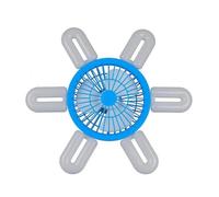 Colcolo Ventilador de Techo con Luz Led Lámpara de Techo Plafón Ventilador Techo Estructura Compacta con 6 y 6 Paneles Periféricos Casquillo E27 60 W Apto, Azul