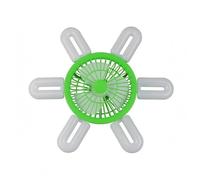 Colcolo Ventilador de Techo con Luz Led Lámpara de Techo Plafón Ventilador Techo Estructura Compacta con 6 y 6 Paneles Periféricos Casquillo E27 60 W Apto, Verde