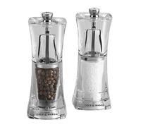 Cole & Mason H37408P Crystal Molinillos de Sal y Pimienta, Precision+/Molienda Ajustable, Acrílico, 125mm, Incluye 2 x Molinos
