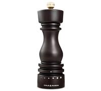 Cole & Mason London Molinillo de Pimienta, Mecanismo de Precisión+, 6 Grados de Molienda Ajustable, Madera de Haya Chocolate, Molinillo de Especias Recargable, Manual, 18 cm