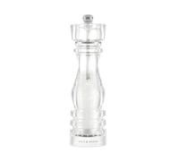 Cole & Mason London Molinillo de Sal, Mecanismo de Cerámica, Molienda Ajustable, Transparente Acrílico, Molinillo de Especias Recargable, Manual, Incluye 1 x Molino, 22 cm