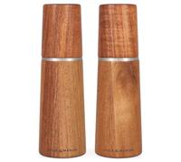 Cole & Mason H322225 Marlow Acacia Molinillos de Sal y Pimienta, Precision+/Molienda Ajustable, Madera de Acacia, 185mm, Caja de Regalo, Incluye 2 x Molinos