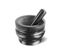 Cole & Mason Worcester Mortero Piedra para Cocina con Mano 14 cm, Granito Natural, Mortero y Mano para Moler Especias y Hierbas, Fácil de Limpiar, Granito Negro Pulido, 2 Años de Garantía