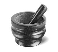 Cole & Mason Worcester Mortero Cocina con Maja, Granito Pulido 18 cm | Mortero Piedra con Maja para Moler Especias y Hierbas, Fácil de Limpiar, Mortero y Mano, Granito Natural, 2 Años de Garantía