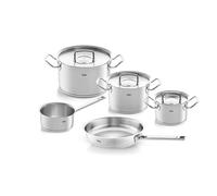 Colección Original-Profi® de Fissler: Juego de 5 piezas que incluye ollas, cacerola con asa y sartén. Número de artículo: 084-378-05-000/0. Código EAN: 4009209382890