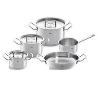 Colección Original-Profi® de Fissler: Juego de 5 piezas que incluye ollas, cacerola con asa y sartén para servir. Número de artículo: 084-388-05-001/0. Código de barras: 4009209382883