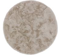 Colección SCHÖNER WOHNEN. Alfombra de piel sintética moderna, modelo TENDER, color crema, 120 cm de diámetro