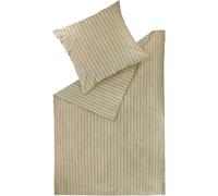 Colección "Schöner Wohnen" - Juego de sábanas de invierno, diseño "Soft Stripe", color beige, 155 x 220 cm