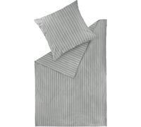 Colección "Schöner Wohnen" - Juego de sábanas de invierno, diseño "Soft Stripe", color gris, 155 x 220 cm