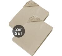 Colección SCHÖNER WOHNEN: Sábanas bajeras elásticas BASIC, color beige, 150 x 200 cm, juego de 2 unidades