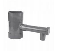 Colector de agua de lluvia con válvula, BRADAS 80 mm, gris