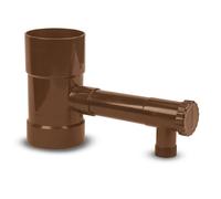 Colector de Lluvia DOJA Barcelona - Marrón - 90mm - Grifo Regulable para Depósito, Recogedor Agua Pluvial, Fácil Instalación, Material Resistente, Versatilidad para Riego y Recuperador Doméstico