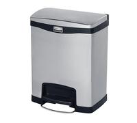 Colector de residuos con pedal SLIM JIM® Rubbermaid, de acero inoxidable