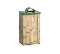 Colector de residuos para exteriores con revestimiento de madera 125 l, A x H x P 600 x 1030 x 380 mm