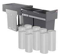 Colector de residuos TA Swing 3666104 | Cubo de basura empotrable de 2 x 15 litros | Sistema de separación de residuos tándem para debajo del mueble de la cocina, incluye 500 bolsas para cubo de basur