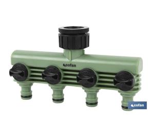 COLECTOR DE RIEGO 4 SALIDAS AJUSTABLES
