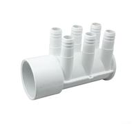 Colector de spa de PVC de 3.8 cm a 3/10.2 cm con salida de 6 posiciones y puerto de entrega de 21.5 mm para conexiones de boquilla de bañera