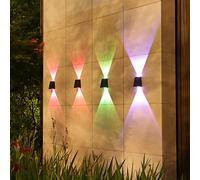 Colectores solares, luces exteriores con energía solar para terraza, patio, patio, jardín, escaleras y barandillas, luz blanca brillante de verano