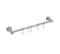 Emuca – Colgador adhesivo para utensilios de cocina Supra, 5 ganchos, acero inoxidable
