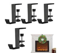 Colgador de guirnalda para chimenea Ganchos navideños de gran resistencia y | Soporte para Calcetines Navideños Chimenea, Marco de Puerta Frontal, Entrada, Ventana, Casa, Exterio Negro