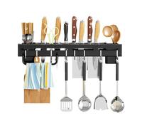 Colgador De Pared Para Cuchillos,Estante Para Cuchillos Montado En La Pared,Soporte para palillos | Porta cuchillos multifuncional sin perforaciones con ganchos para utensilios de cocina, tijeras, ten