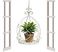 Colgador de plantas colgante de interior, soporte de metal robusto con | Soporte para macetas para balcón, jardín, porche, patio y ambientes interiores, solución ideal para la exposición de flores