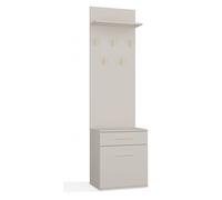 CDF Juego de Perchero Mueble Recibidor Zapatero de Entrada con y Panel 5 Ganchos Armario Entrada Conjunto de Armario/Perchero Mueble de entrad No es Necesario Hacer Agujeros Cachemira (Beige)