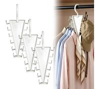 Colgador organizador de armario de doble cara en forma de V con 12 ganchos | Organizador vertical para colgar sombreros, organizador de armario que ahorra espacio, soporte de ropa multicapa para armario