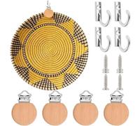 Colgadores de edredón con diseño floral de madera con ganchos de metal | Perchas de pared para apartamento, cocina, oficina, aula, póster de yeso, cemento, yeso, chales de lona
