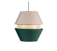 Colgante 3 pantallas trajano1xe27 verde/ beige regx35x35 cm