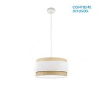 Abrila Kandy Natural/Blanco - Colgante Moderno 2Xe27 50 Cm