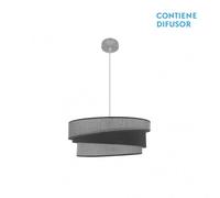 Colgante de 2 luces niquel/gris modelo hara regulable fabrilamp